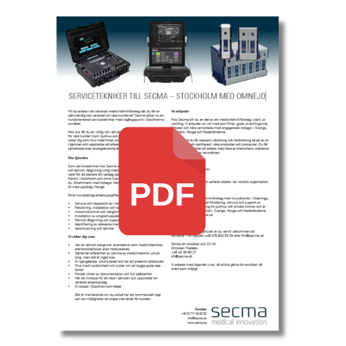 SERVICETEKNIKER TILL SECMA – STOCKHOLM MED OMNEJD