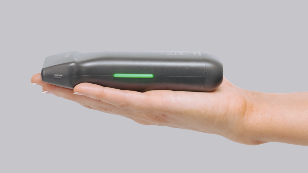 Sonosite iLOOK transducer - L15-5 in hand with green light